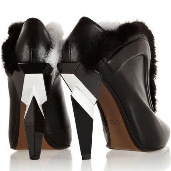 FENDI Lamb Leather & Mink Ankle Boot - Picture 6 of 8